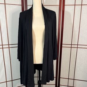 Catherines Classic Black Open Cardigan